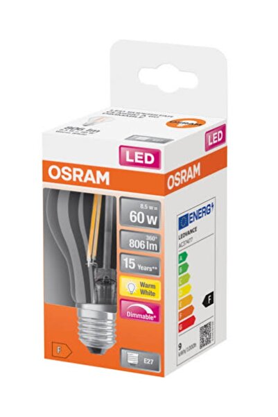 Osram Ledvance Osram 7 Watt E27 Dimlenebilir 2700Kelvin Sarı Işık A60 806Lüme...