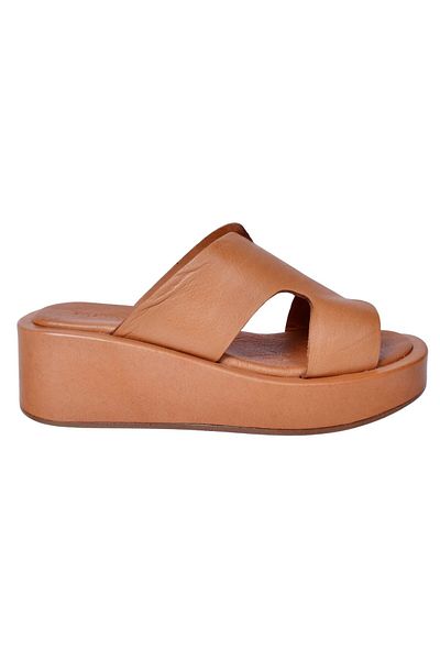 Mammamia D24YT-2015 Tan Women's Leather Slippers