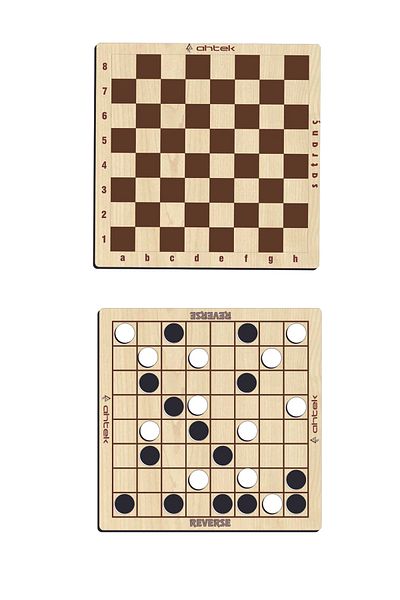 Ahtek Wooden Reverse AND Chess Intelligence And Strategy Game,