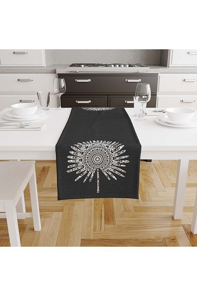 Filamente Digital Printed Runner 140x40 cm / Bohemian Anthracite - Λευκό