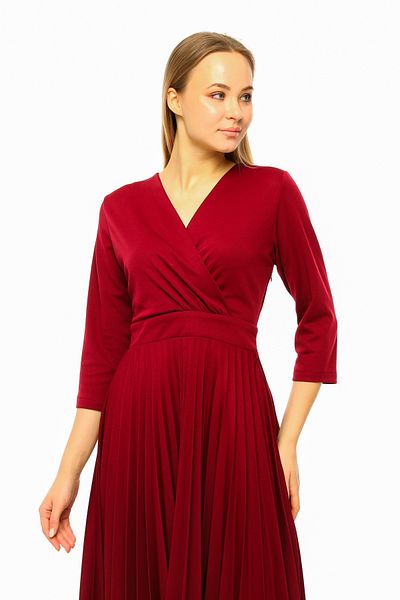 AVVER Rochie de damă plisată cu guler dublu