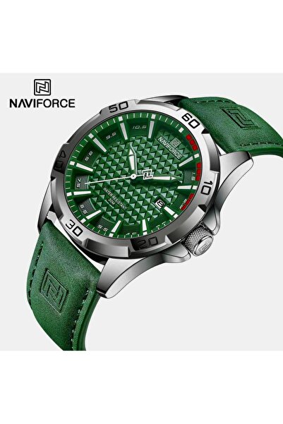 Naviforce Yeşil Deri Kayışlı Analog Kol Saati