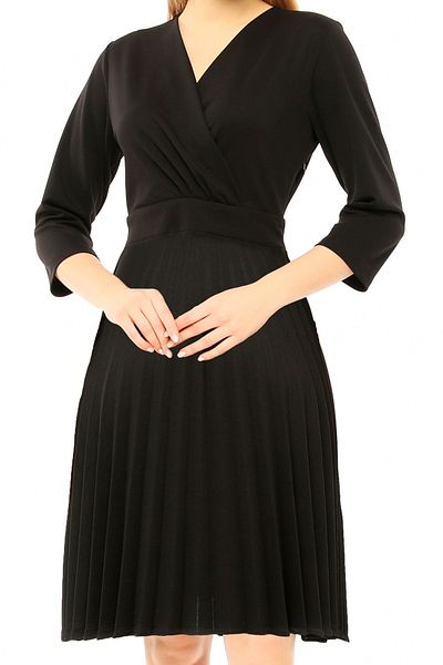 AVVER Rochie de damă plisată cu guler dublu