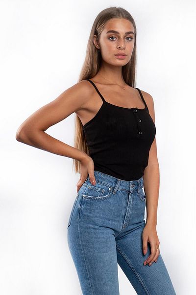 Miss Murem بدلة للجسم بأشرطة - أسود