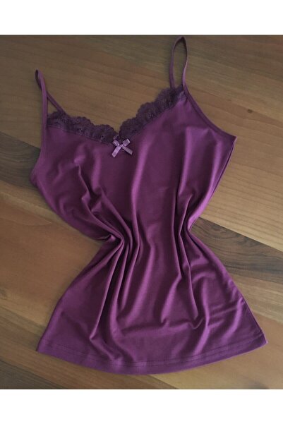 LEYNA BUTİK Women's Ecru Plum 2 Piece Thread Strap Athlete Panties Set