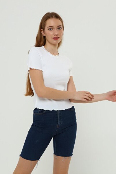 Miss Murem Camisole Frilly T-shirt-white