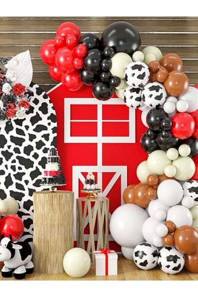 party mix Farm Birthday Concept Balloon Chain Set 100 Pieces