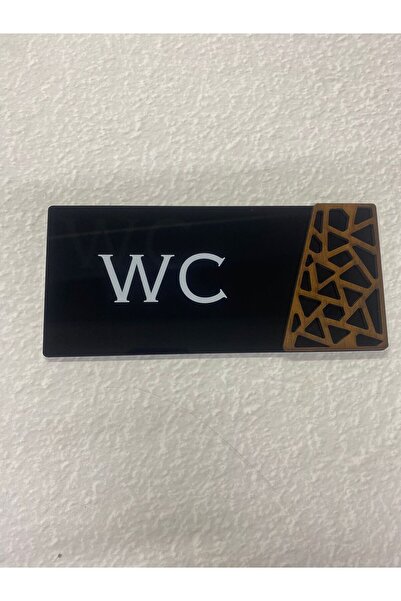 Dekokonsept Black Pearl Serisi Wooden Wc Yönlendirme Tabelası