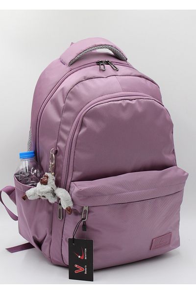 Bevitton Water Resistant Betto's Fabric Unisex Plum School Backpack 3410