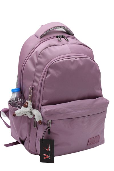 Bevitton Water Resistant Betto's Fabric Unisex Plum School Backpack 3410