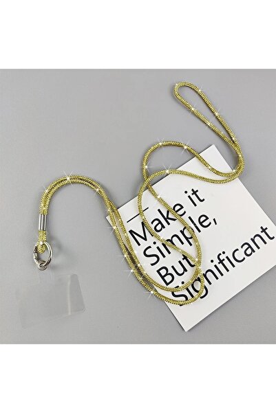 DAYBAG Taşlı Janjanlı Tam Tur -gümüş- Telefon Boyun Askısı 120 sm