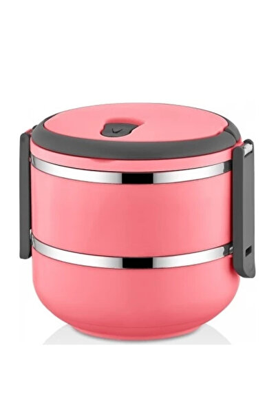 Penguen Png-6001 Paslanmaz Yemek Termosu 2 Katlı Pembe - Sefer Tası
