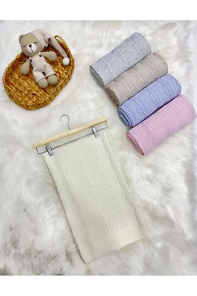 Home Single Size LITTELAND BAKLAVA PATTERNED HAIR KNITTED KNITWEAR BABY BLANKET 1 Hair Knitting 85 x 95 Cotton Polye
