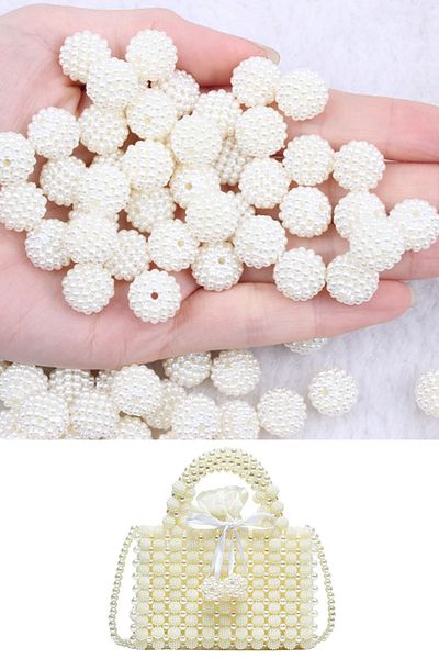 uniquehobby 100gr 8mm Cream One Piece Blackberry Pearl Bag Beads