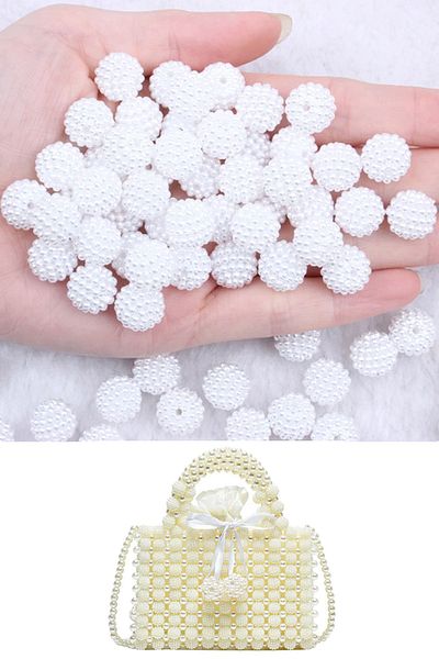 uniquehobby 500gr 10mm White - One Piece Blackberry Pearl Bead Bag