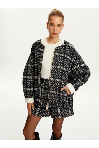 Nocturne SERAP ESER - NOCTURNE OVERSIZE TWEED BOMBER CEKET