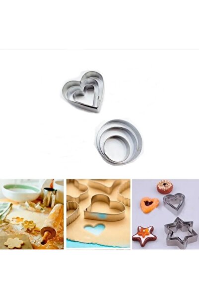 LOVYCO قالب كوكي قلب معدني، دائري