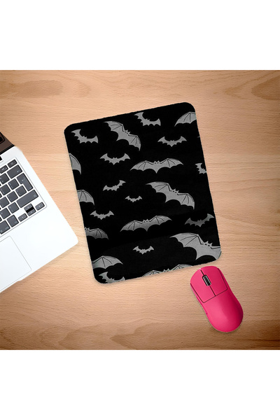 UcuruStore Γκρι ορθογώνιο mouse pad με στήριγμα καρπού σε σχήμα νυχτερίδας