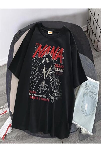 DEEFWEAR Chouze  Nana Baskılı Siyah Unisex Oversize T-shirt