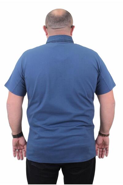 MocGrande Μπλουζάκι INDIGO Large Size Polo Denim γιακά 23420