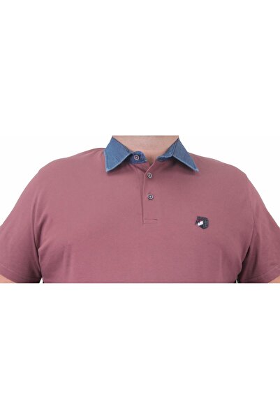 MocGrande Lilac Large Size Polo Denim Collar T-Shirt 23420