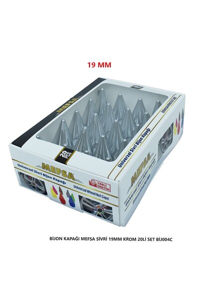 Slazer Auto Fiat Fiorino Sivri Krom Bijon Kapağı 19mm Jant Delik Kapatıcı