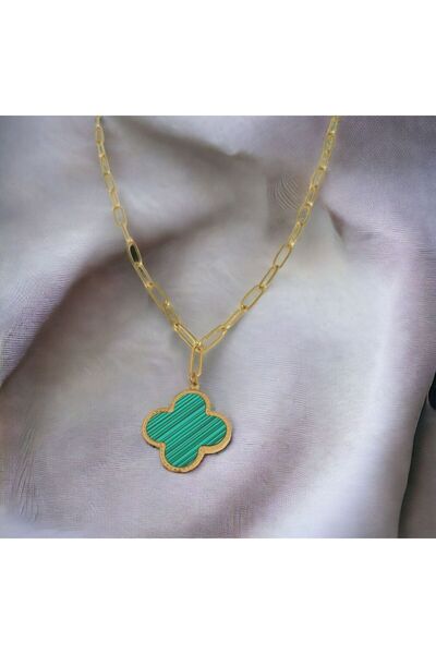 AKSESUARIM women's clover detailed steel necklace