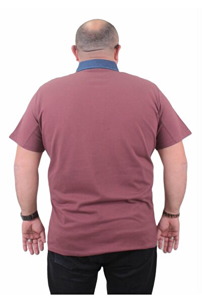 MocGrande Lilac Large Size Polo Denim Collar T-Shirt 23420