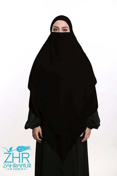 ZAHRANUR HİJAB Sufle practic din șifon cu 3 straturi - șal/Hijab