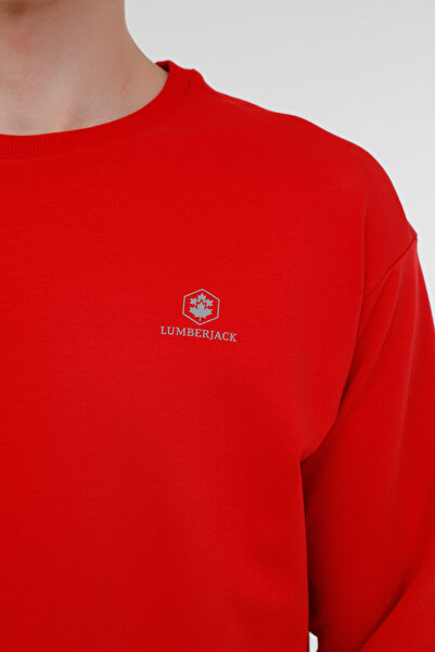 lumberjack M-SN75 BSC C NECK SW 3PR Red Men's Sweatshirt