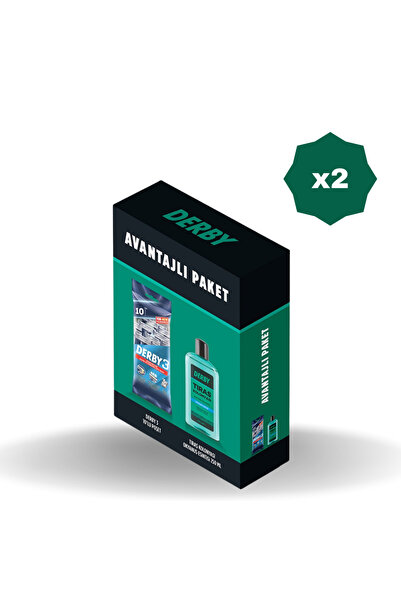 Derby SAMURAİ 3 BIÇAKLI TIRAŞ BIÇAĞI 10'LU POŞET + KOLONYA X 2 ADET