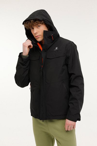 lumberjack M-PRIME COAT 2PR Μαύρο Ανδρικό Κοντό Παλτό