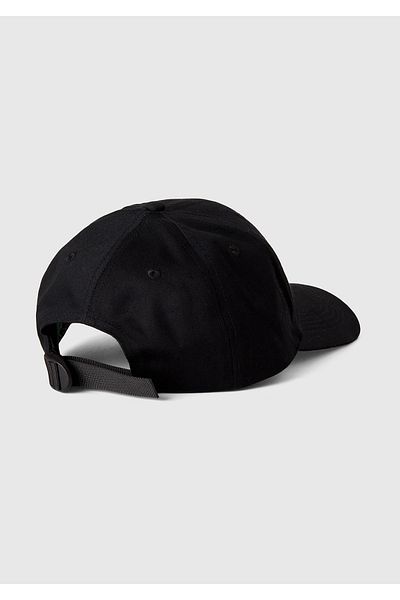 United Colors of Benetton Men's Black 100% Cotton Front Logo Embroidered Cap Hat