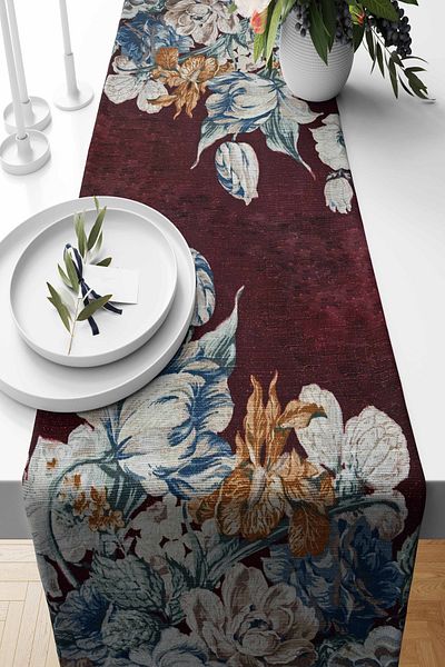 Pilloveland Runner Margaret Tesut piele intoarsa cu model 140*40 Cm