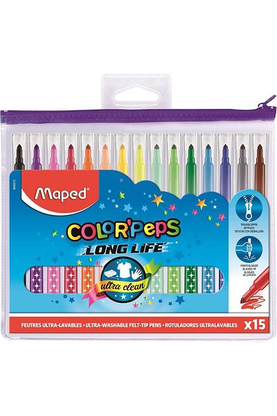 Maped - COLOR'PEPS Long Life Felt Tip Pen 15 pcs