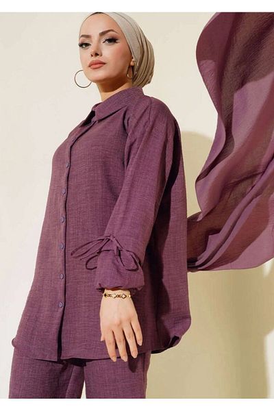 modasindoma women's buttoned linen double suit