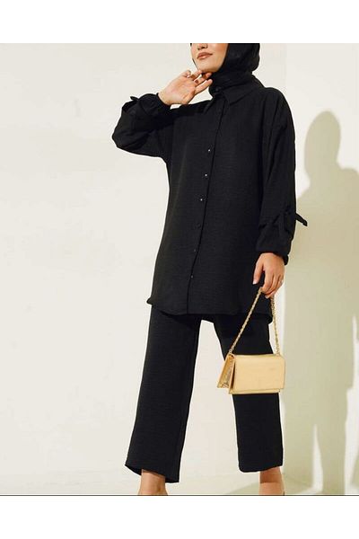modasindoma women's buttoned linen double suit