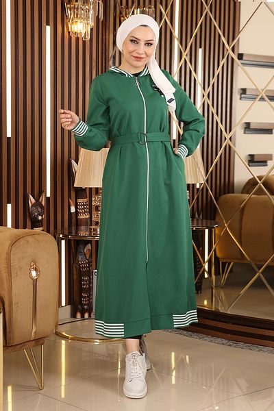 Modamihram Zippered Hooded Abaya Emerald 19126