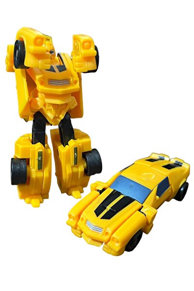 Shem SUPER Warrior Mini Plastik Gövdeli Dönüşebilen Robot Araba 7.5 CM SARI