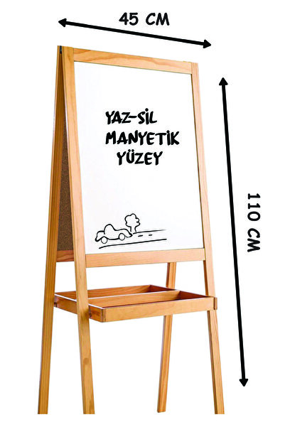 MAGNET İQ Ahşap Yazı Tahtası Çift Taraflı Manyetik Özellikli