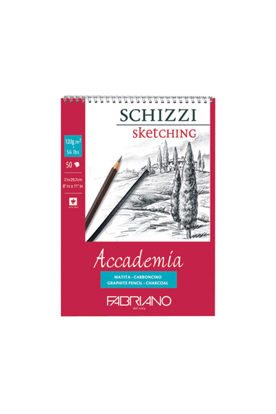 Fabriano Academia Schizzi Üstten Spiralli Çizim Bloğu A5 50 Yaprak 1200gr