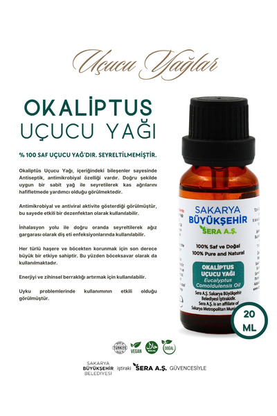 SBB SERA زيت الأوكالبتوس العطري 20 مل - نباتي حلال طبيعي 100% معتمد