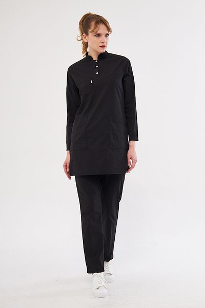 Class Üniforma Hijab Black Lycra Women's Medical Uniform Doctor and Nurse Jersey Scrubs Surgery Suit