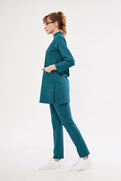 Class Üniforma Tesettür Petrol Yeşili Kadın Hemşire Ve Doktor Forması Scrubs