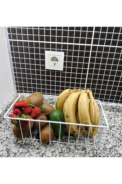 filamento 2-Piece Large Basket Organizer Kitchen Bathroom Closet Organizer - White