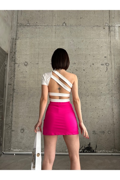 Friday Mood Γυναικεία μπλούζα με μονό μανίκι χωρίς πλάτη