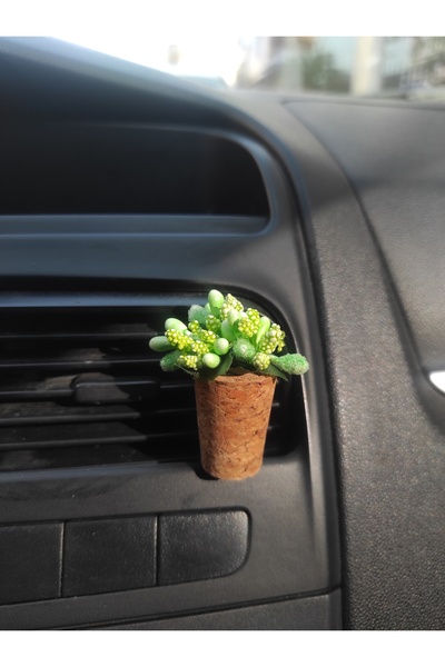 Aksesuar360 Mu Craft Yeşil Çıtır Çiçek Araç İçi Klima Koku Difüzörü Klipsli (...