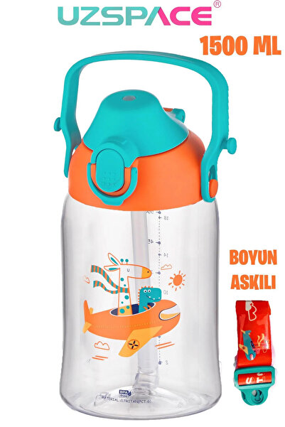 Uzspace Büyük Boy 1500 Ml Tek Kapak Çift Kullanım Pipetli/Pipetsiz Askı Apara...