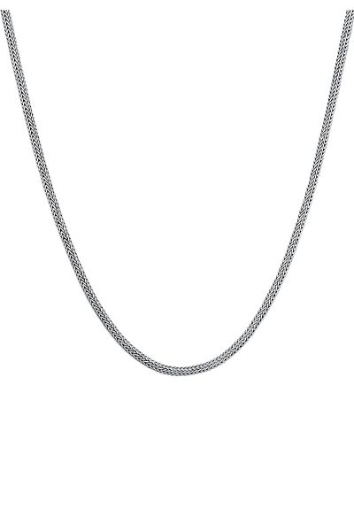 KUZZOI Halskette Herren Basic Schlangenkette Oxidiert 925 Silber