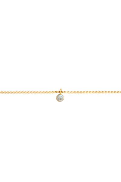 ELLI Labradorit Single 925 Sterling Silber vergoldet – Damen-Choker-Halskette